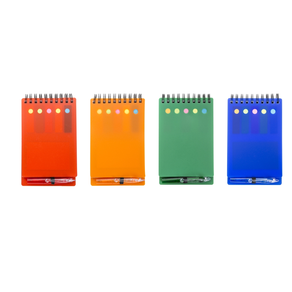 Bloco de Anotações com Autoadesivos e Caneta