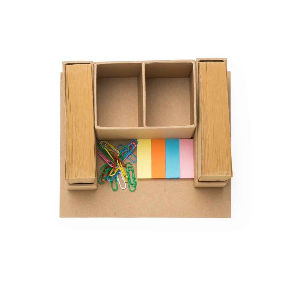 Bloco de Anotações com Porta Caneta e Autoadesivos