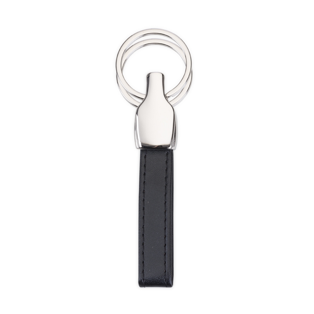 Chaveiro de Metal 2 Argolas com Couro