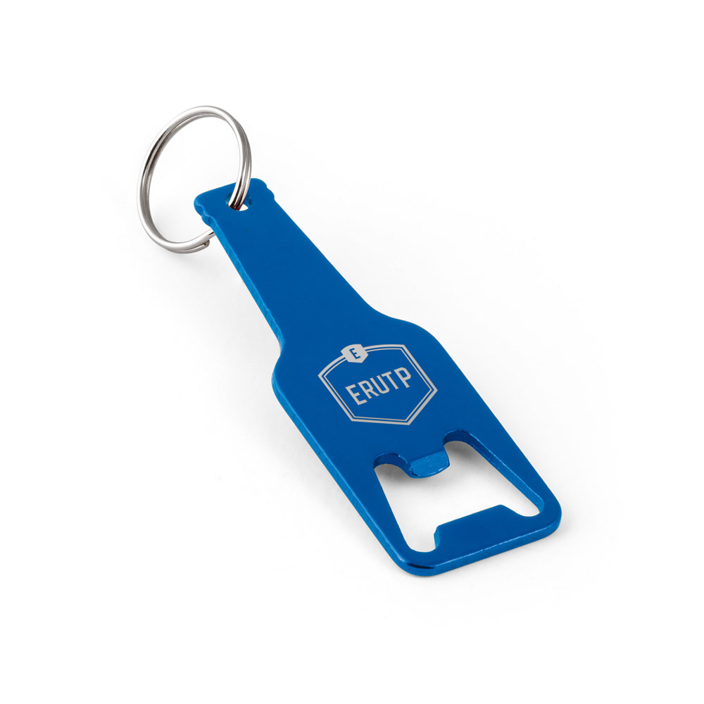 Chaveiro em alumínio com abridor de garrafas