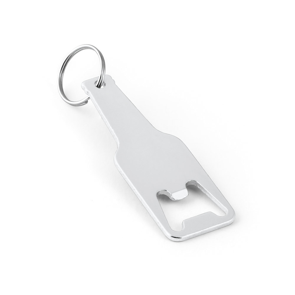 Chaveiro em alumínio com abridor de garrafas