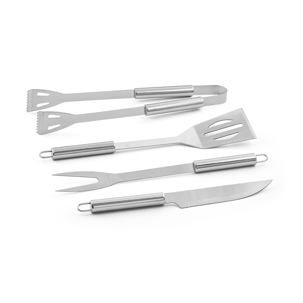 Kit churrasco em Aço inox com 4 peças