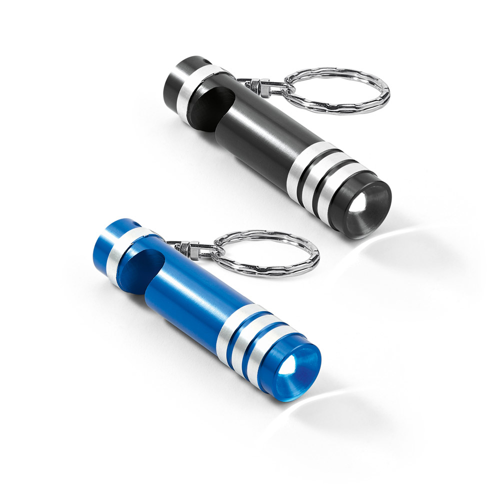 Chaveiro em metal com lanterna LED